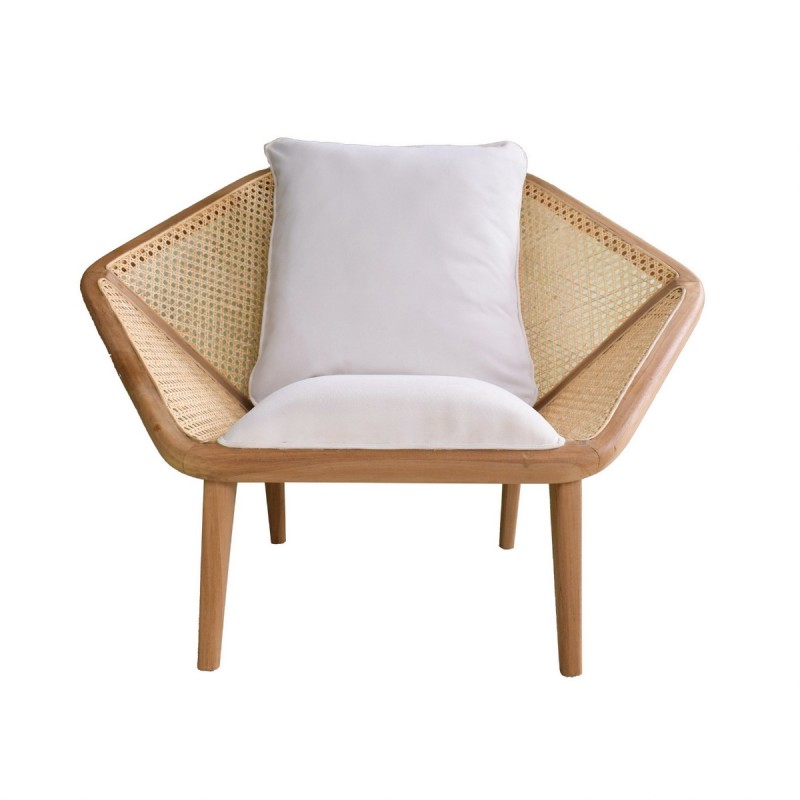 Artekko Tectona Πολυθρόνα από Ξύλο Teak/Ρατάν Φυσικό (105x82x75)cm