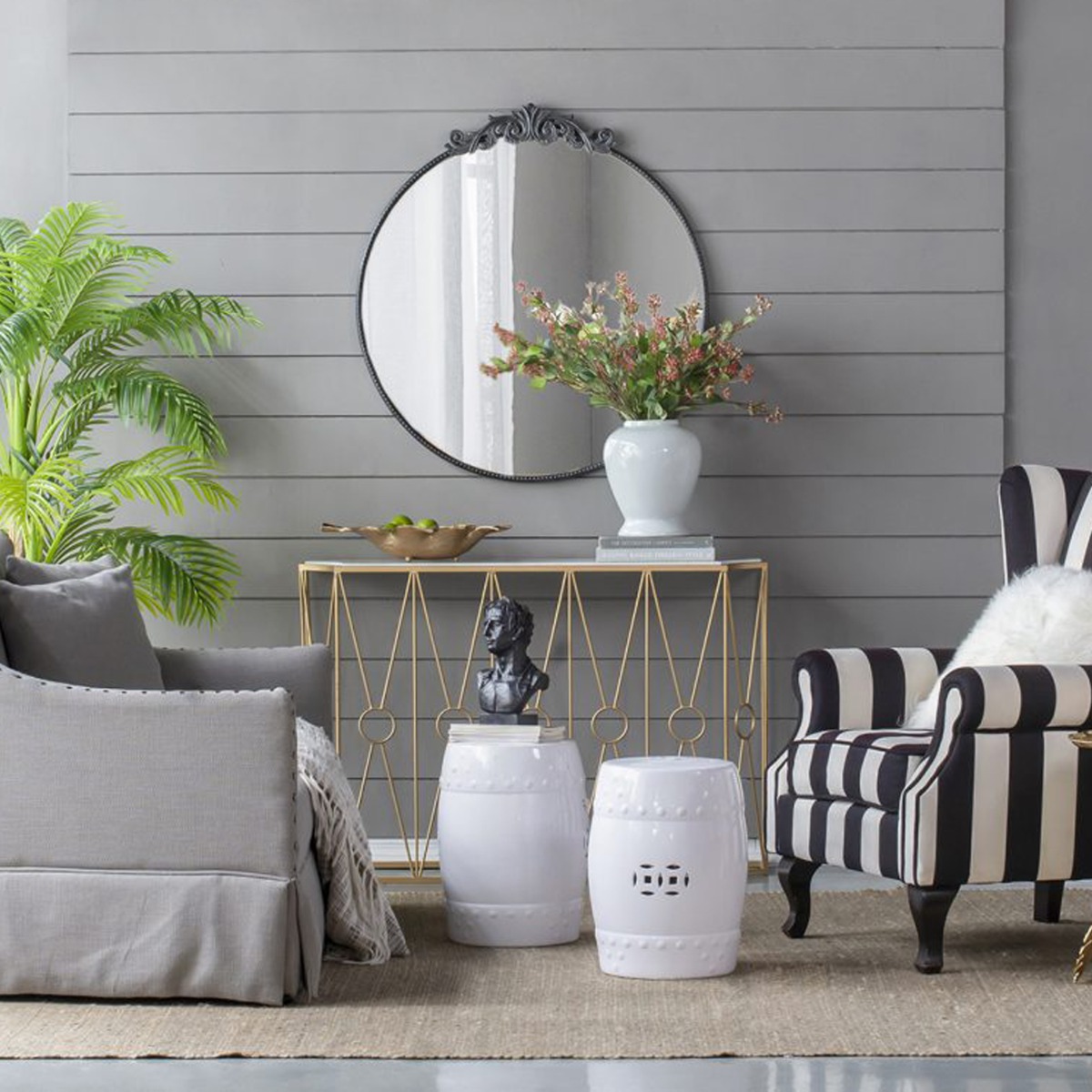 Artekko Dia Μαύρος Μεταλλικός Καθρέπτης Τοίχου (91.4x3.8x97.8)cm