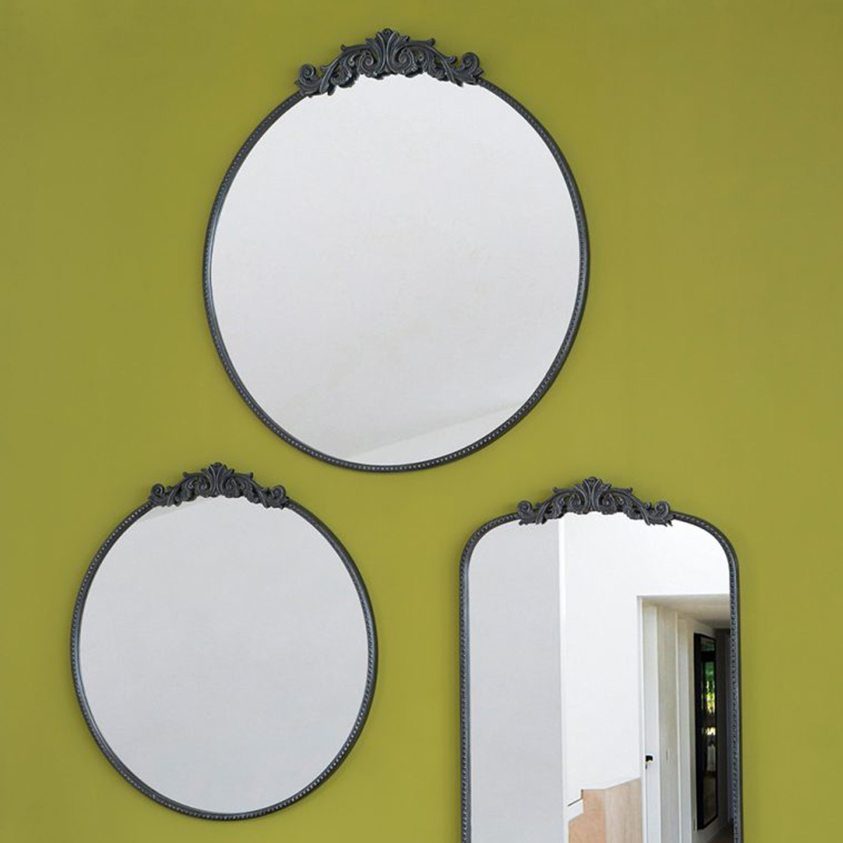 Artekko Dia Μαύρος Μεταλλικός Καθρέπτης Τοίχου (91.4x3.8x97.8)cm