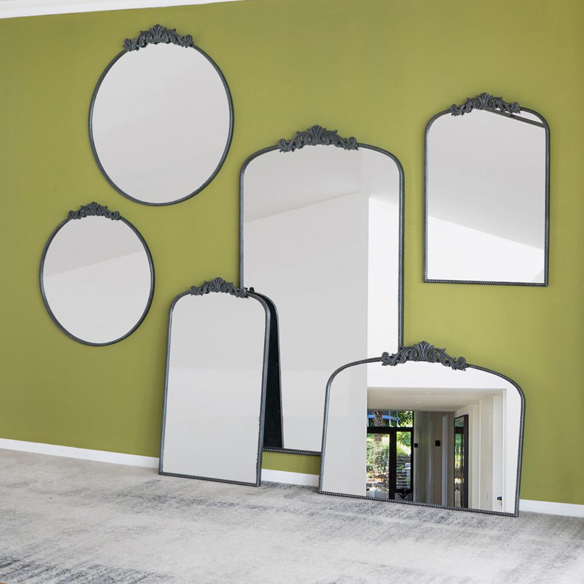 Artekko Dia Μαύρος Μεταλλικός Καθρέπτης Τοίχου (91.4x3.8x97.8)cm