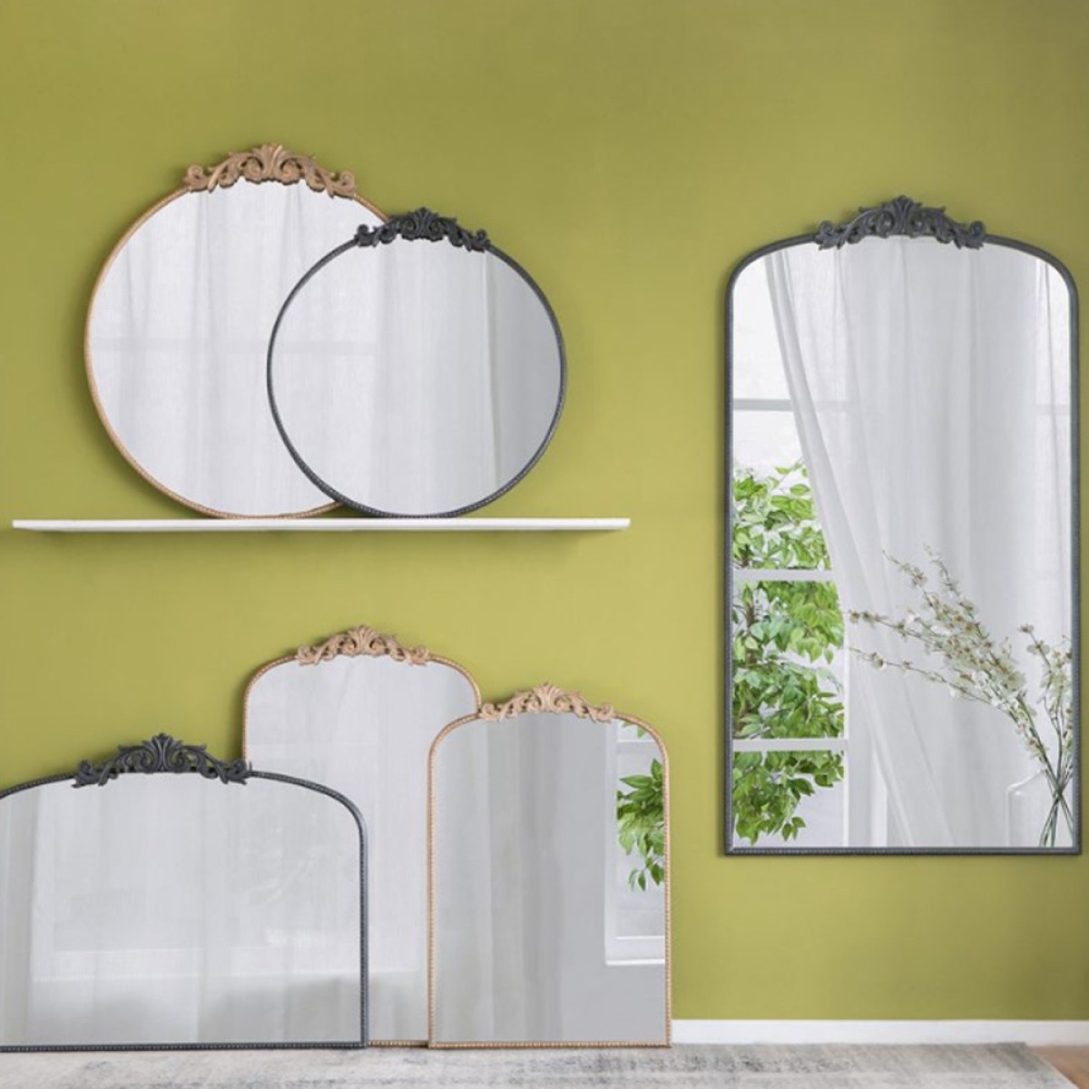 Artekko Dia Μαύρος Μεταλλικός Καθρέπτης Τοίχου (91.4x3.8x97.8)cm