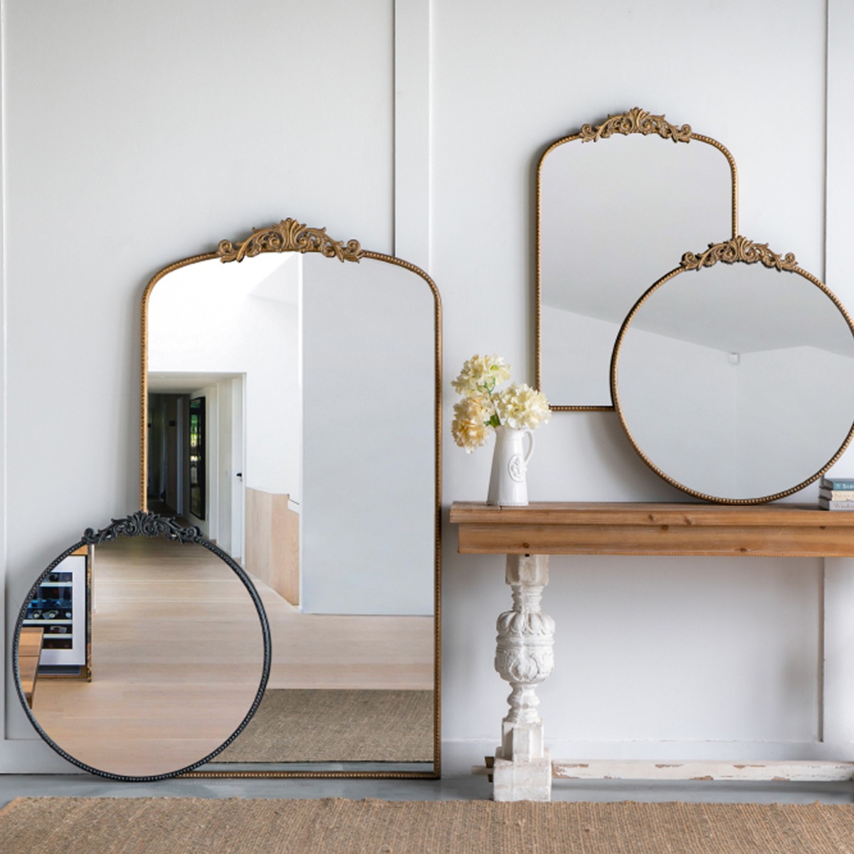 Artekko Dia Μαύρος Μεταλλικός Καθρέπτης Τοίχου (91.4x3.8x97.8)cm