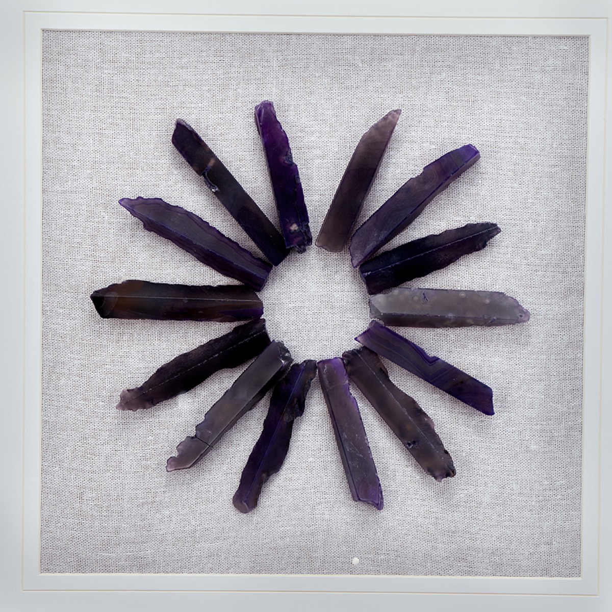 Artekko Mosaic Πίνακες με Διακοσμητικό Μοβ Αχάτη σε Χρυσή Κορνίζα (60x60x3)cm 2pcs