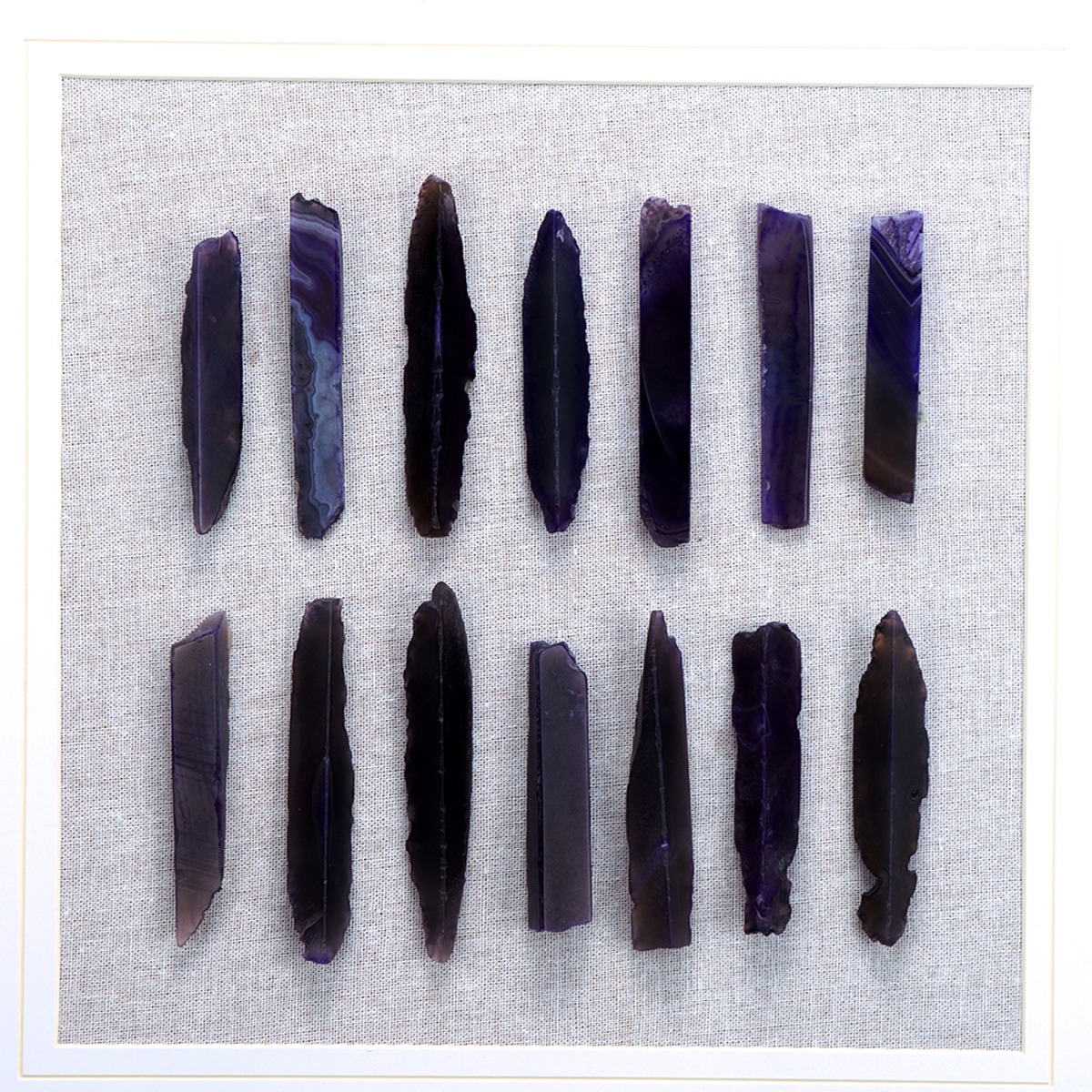 Artekko Mosaic Πίνακες με Διακοσμητικό Μοβ Αχάτη σε Χρυσή Κορνίζα (60x60x3)cm 2pcs