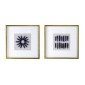 Artekko Mosaic Πίνακες με Διακοσμητικό Μοβ Αχάτη σε Χρυσή Κορνίζα (60x60x3)cm 2pcs