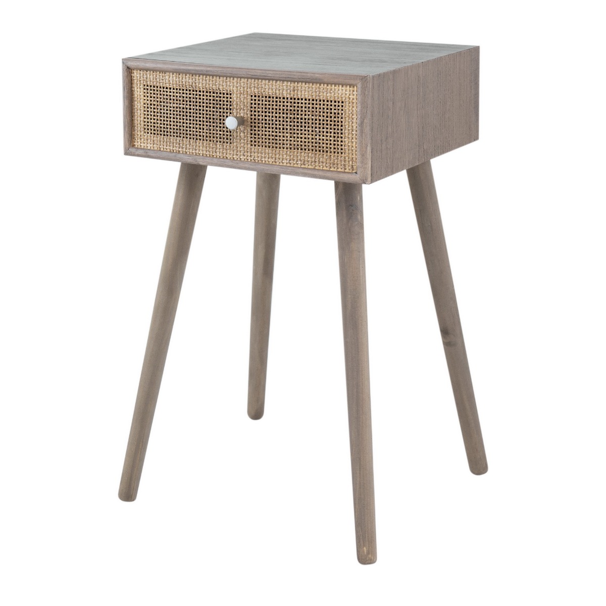 Artekko Cons Καφέ MDF Κονσόλα με Ψάθα (40x37x70)cm