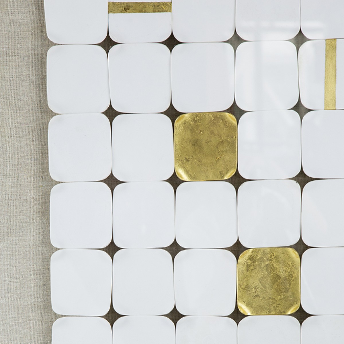 Artekko Mosaic Διακοσμητικός Πίνακας Plexiglass/Κεραμικό Μπεζ/Λευκό (60x4x80)cm