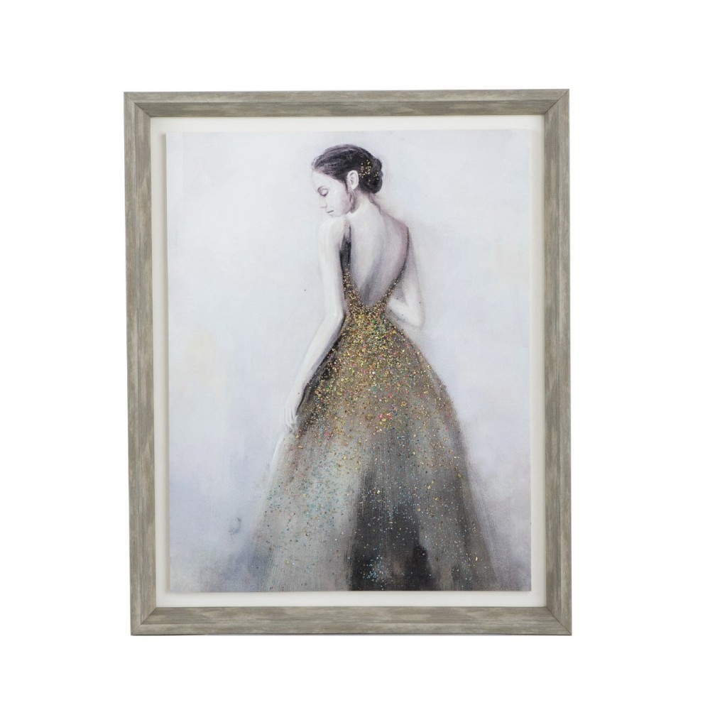 Artekko Glitter Πολύχρωμος MDF Πίνακας σε Καμβά (43.6x53.6x3)cm