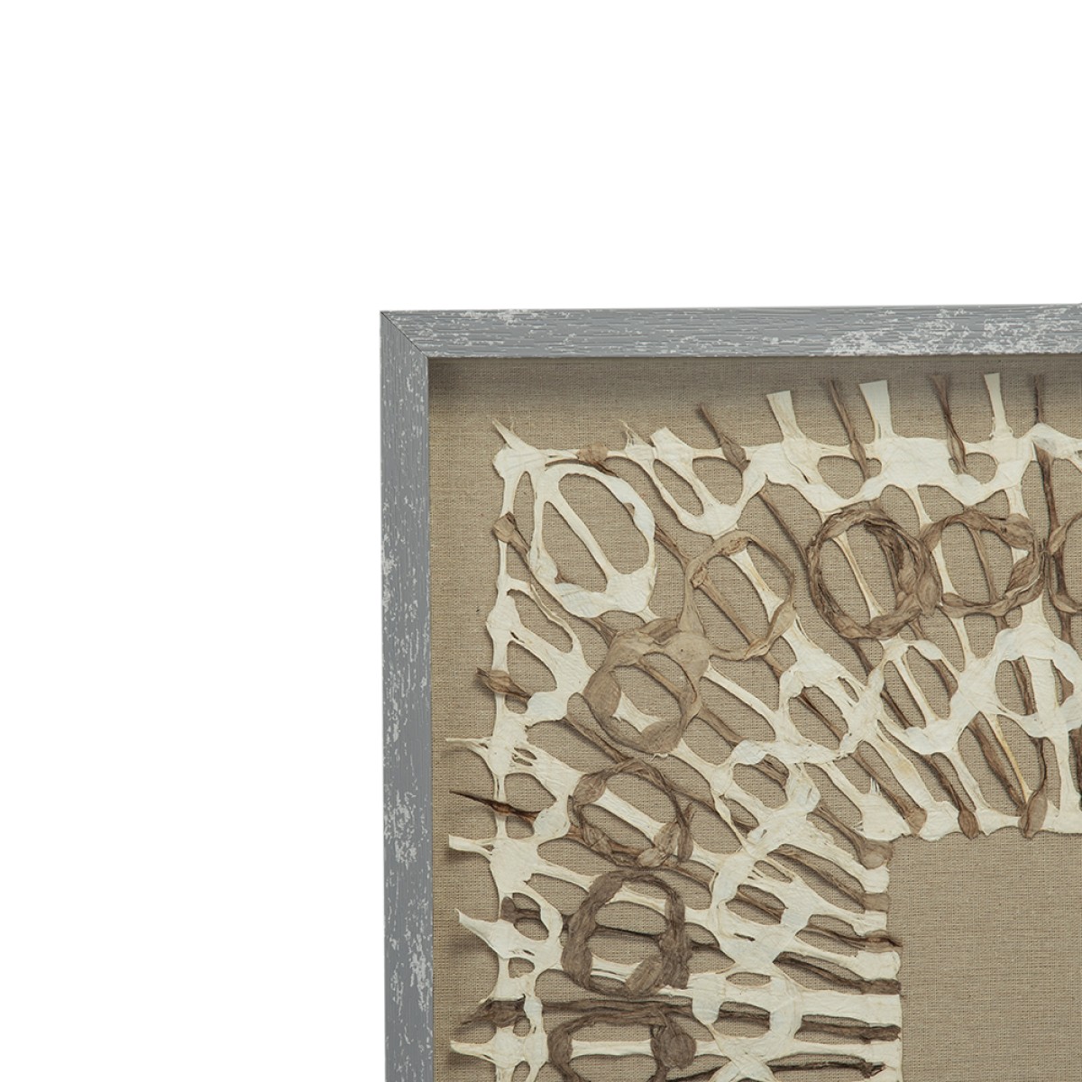 Artekko Mosaic Διακοσμητικός Πίνακας με Χαρτί Ξύλο Γυαλί Μπεζ (60x60x3)cm Σετ/2
