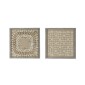 Artekko Mosaic Διακοσμητικός Πίνακας με Χαρτί Ξύλο Γυαλί Μπεζ (60x60x3)cm Σετ/2