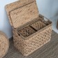 Artekko Hyacinth Διακοσμητικά Κουτιά Καλάθια από Υάκινθο Νερού (52x30x35)cm Σετ/4
