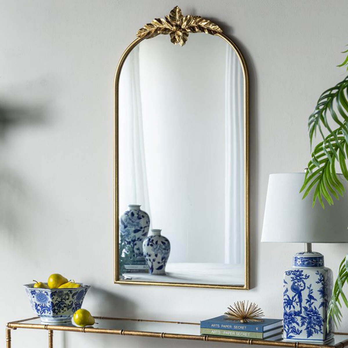 Artekko Dia Χρυσός Μεταλλικός Καθρέπτης Τοίχου (61x5x106.5)cm