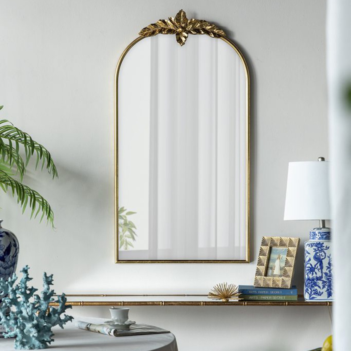 Artekko Dia Χρυσός Μεταλλικός Καθρέπτης Τοίχου (61x5x106.5)cm