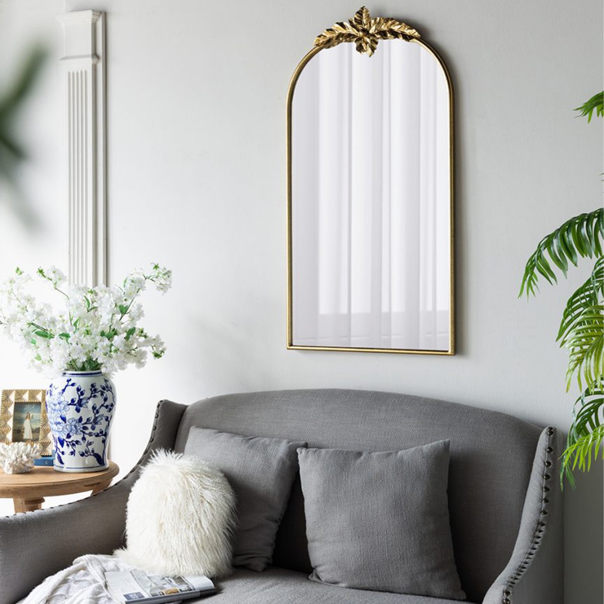 Artekko Dia Χρυσός Μεταλλικός Καθρέπτης Τοίχου (61x5x106.5)cm