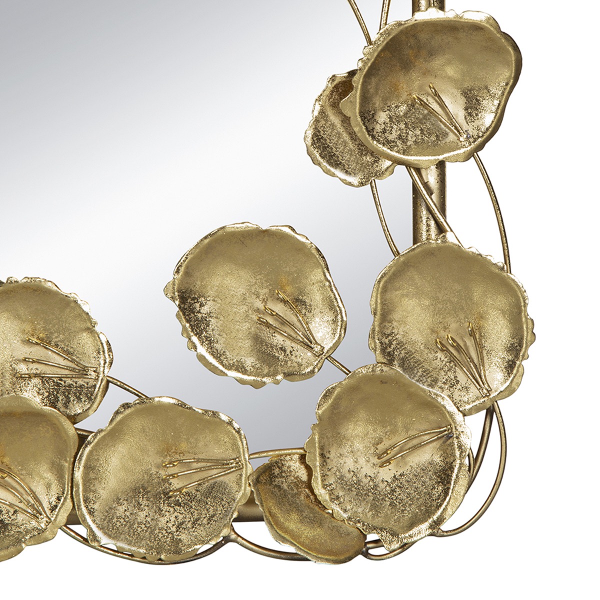 Artekko Leaf Χρυσός Μεταλλικός Καθρέπτης Τοίχου (79x154.5x7)cm