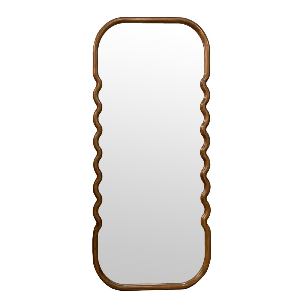 Artekko Mirror Καθρέπτης Επιδαπέδιος Ξύλο Πεύκου Γυαλί Καφέ (79.7x3.6x188)cm