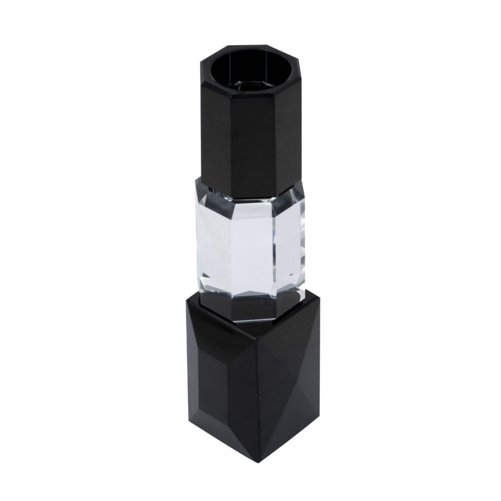 Artekko Taper Κηροπήγιο Γυαλί Διάφανο Μαύρο (6x6x24)cm