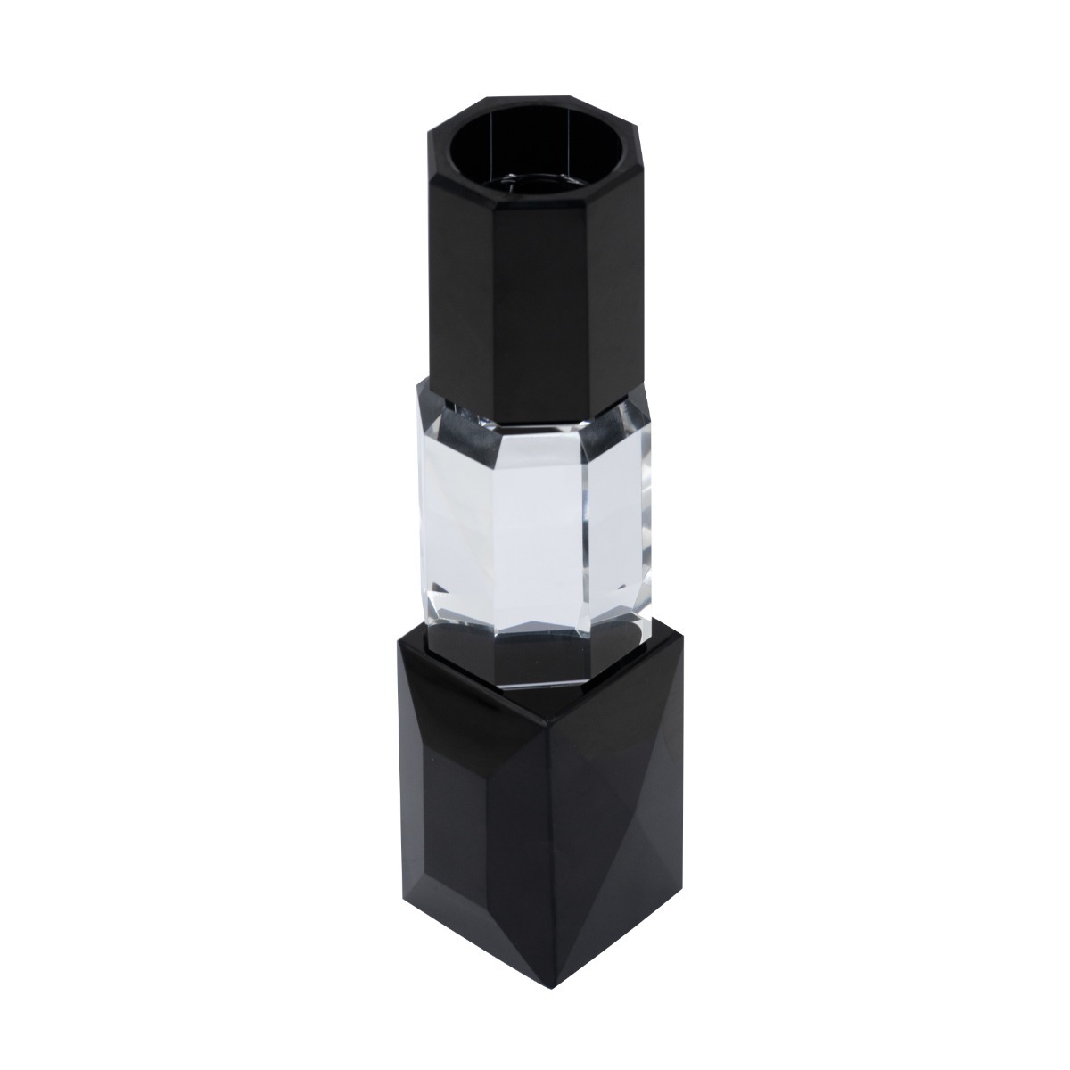 Artekko Taper Κηροπήγιο Γυαλί Διάφανο Μαύρο (6x6x24)cm