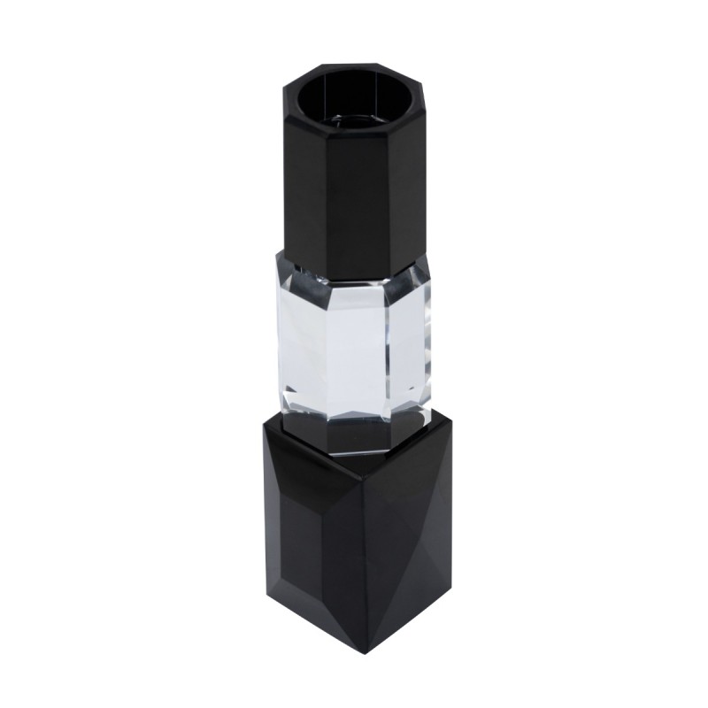 Artekko Taper Κηροπήγιο Γυαλί Διάφανο Μαύρο (6x6x24)cm