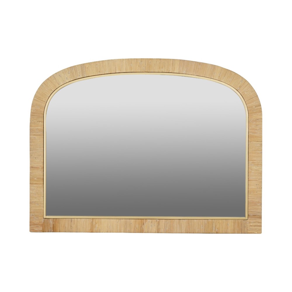 Artekko Bohemian Καθρέφτης Τοίχου με Ρατάν MDF Γυαλί Φυσική Απόχρωση (76x3x102)cm
