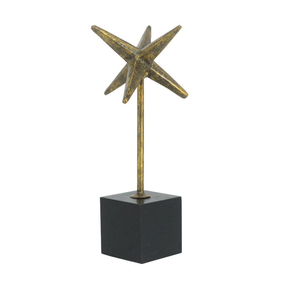 Artekko Trophy Χρυσό Μεταλλικό Επιτραπέζιο Διακοσμητικό σε Μαύρη Βάση (7x7x28.5)cm