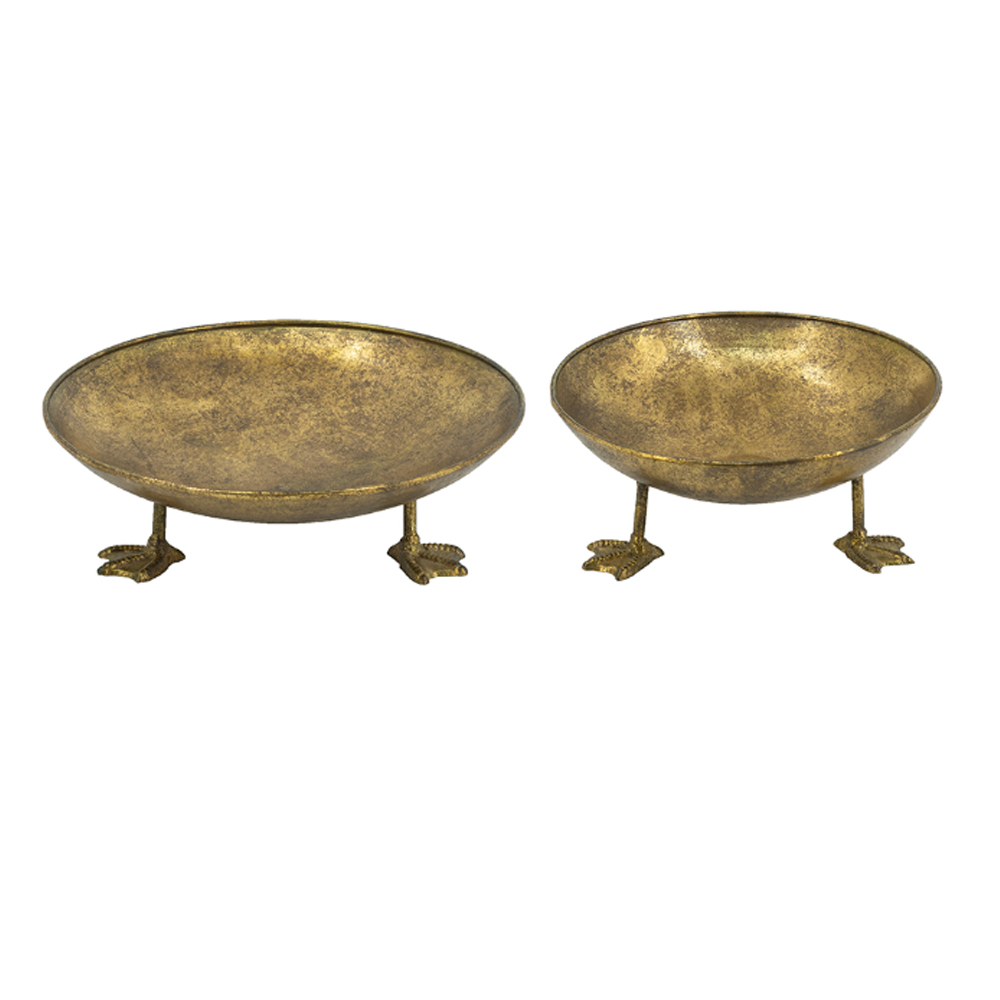 Artekko Trophy Χρυσά Μεταλλικά Διακοσμητικά Μπολ (30.5x30.5x9.5)cm (27x27x12.5)cm 2pcs