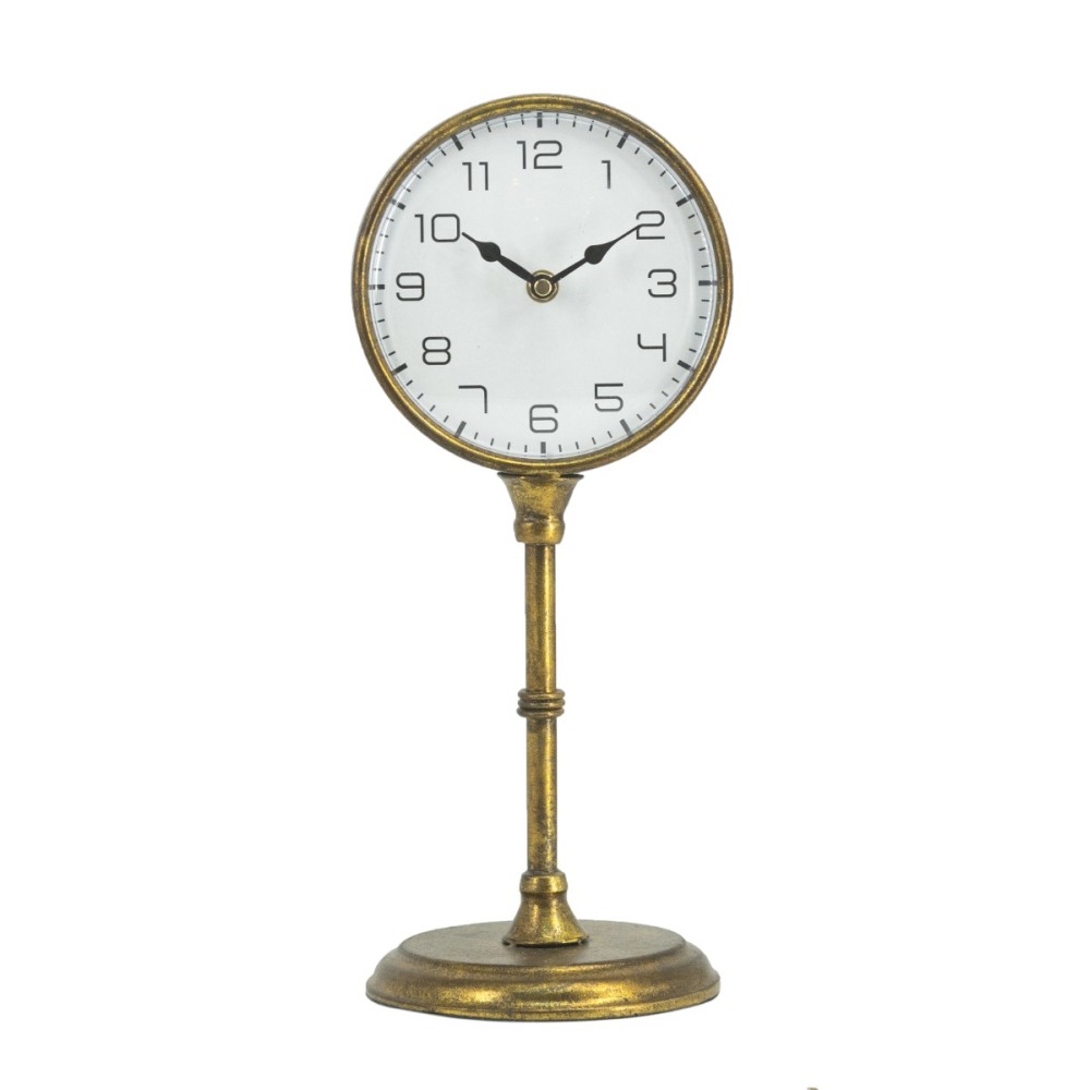 Artekko Clock Χρυσό Μεταλλικό Επιτραπέζιο Ρολόι (16.5x15x38.5)cm