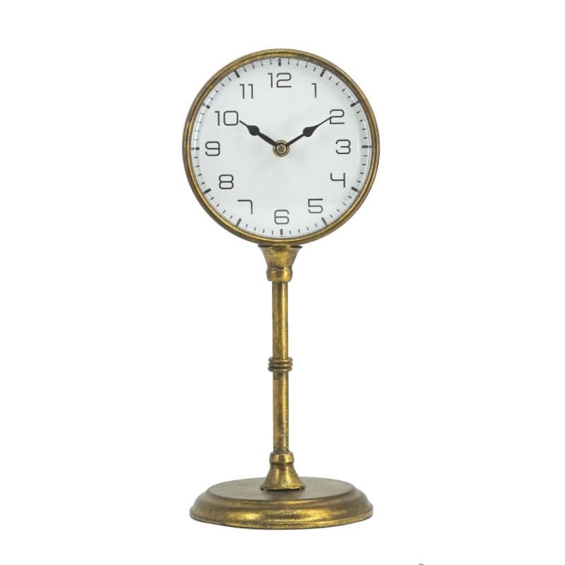 Artekko Clock Χρυσό Μεταλλικό Επιτραπέζιο Ρολόι (16.5x15x38.5)cm