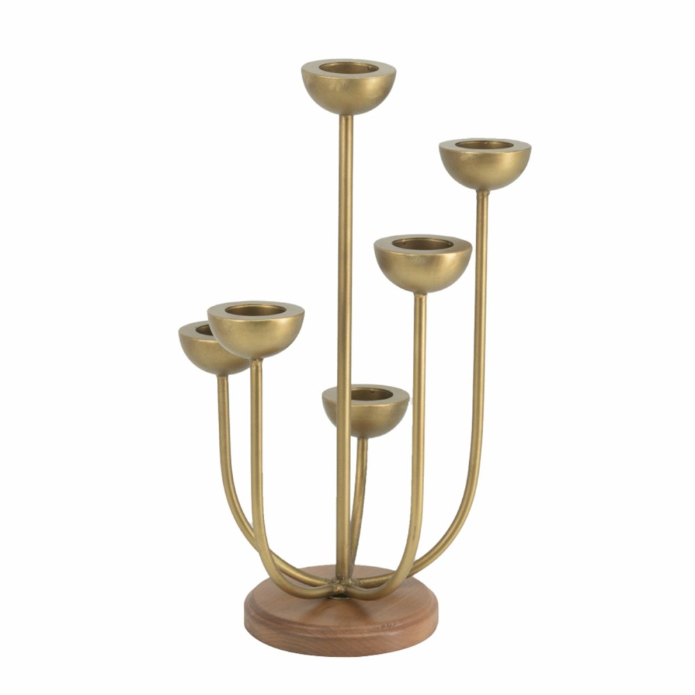 Artekko Trophy Χρυσό Μεταλλικό Επιτραπέζιο Κηροπήγιο (20.5x14x39.5)cm