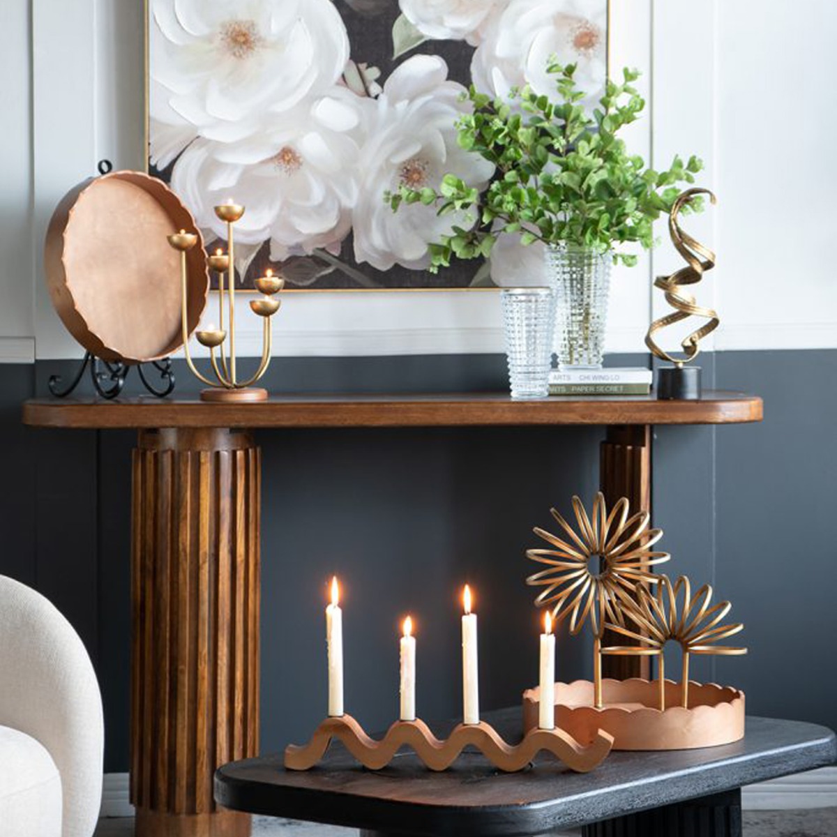 Artekko Trophy Χρυσό Μεταλλικό Επιτραπέζιο Κηροπήγιο (20.5x14x39.5)cm