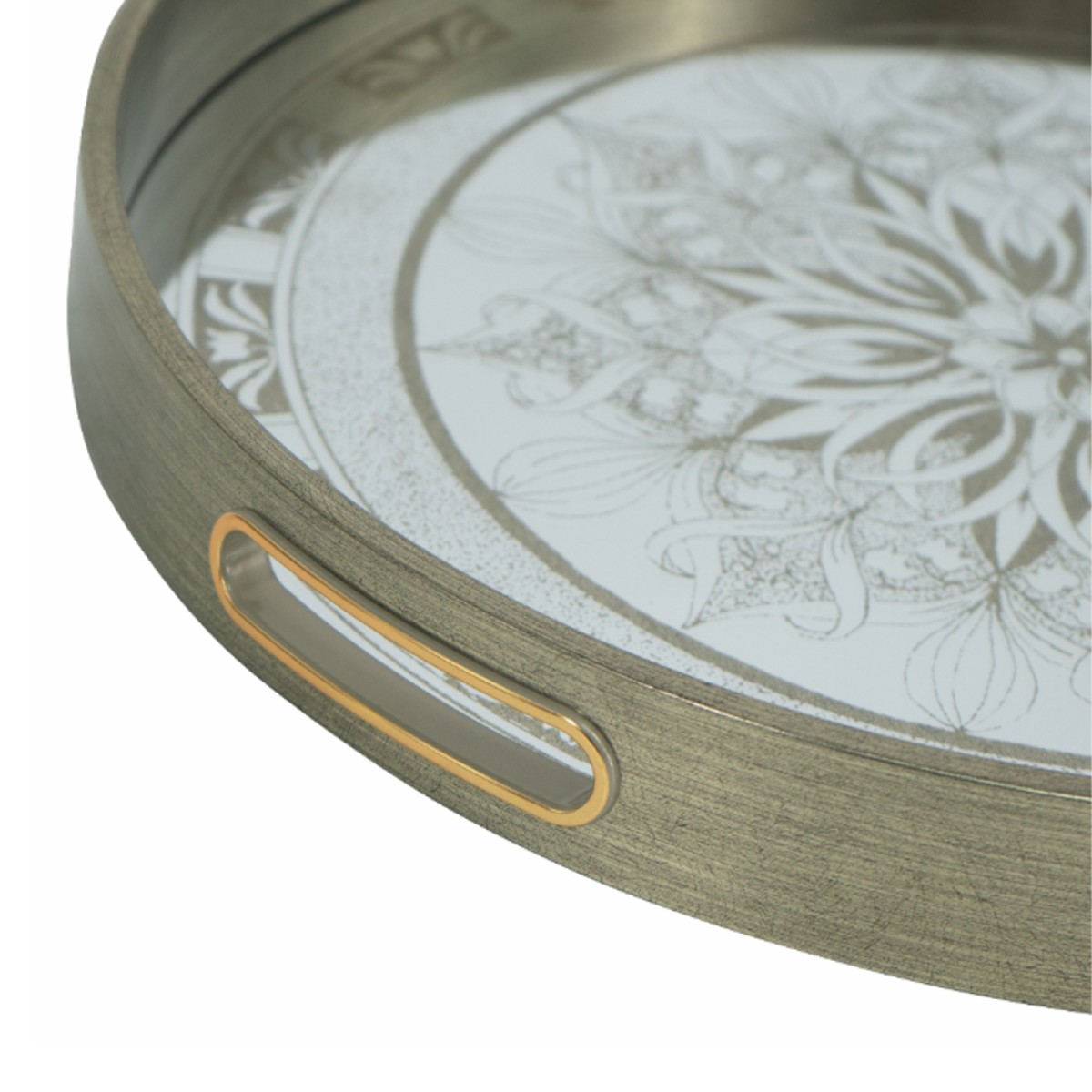 Artekko Tray Διακοσμητικός Δίσκος με Καθρέπτη Πλαστικό Γυαλί Σαμπανιζέ (45x45x4)cm Σετ/2