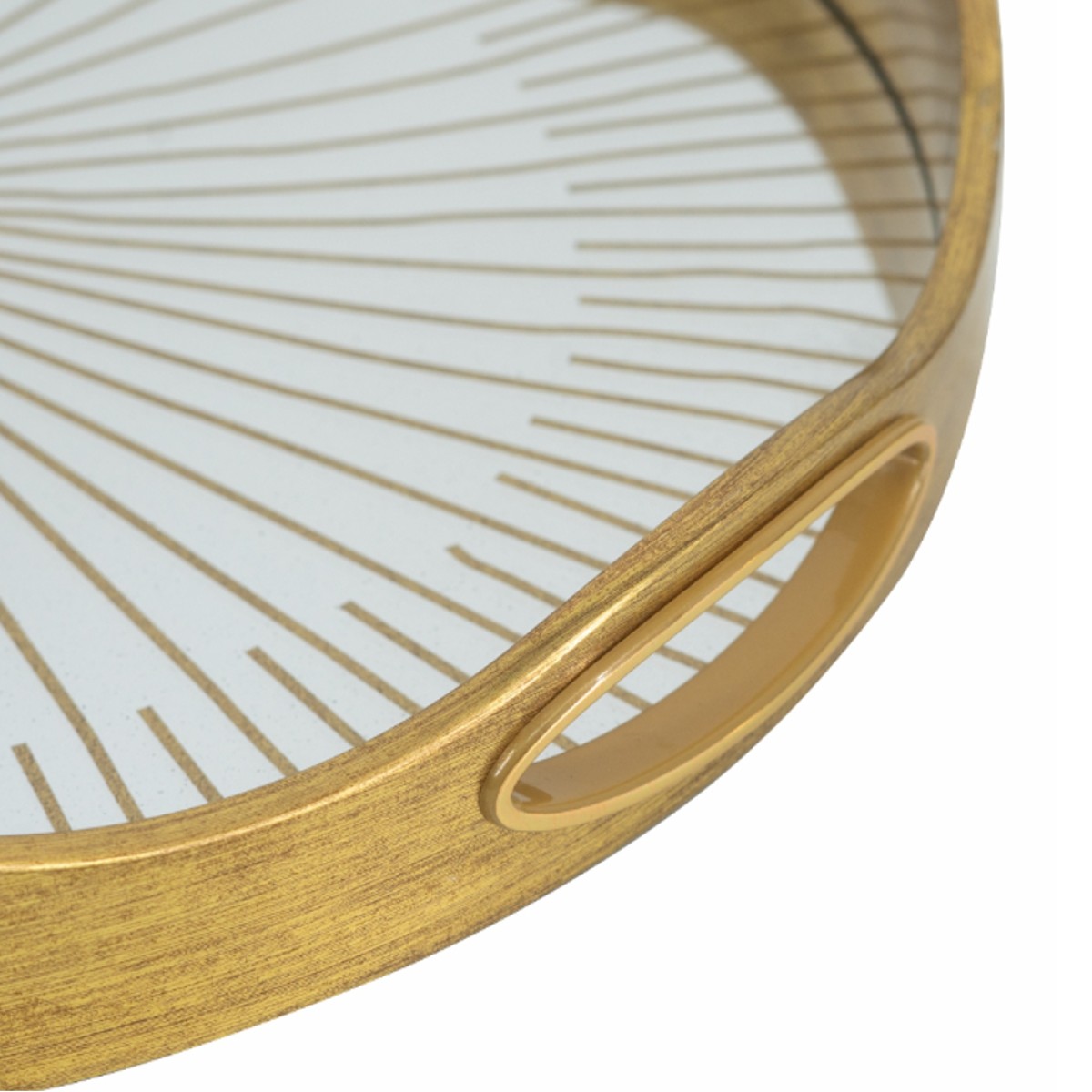Artekko Tray Διακοσμητικός Δίσκος με Καθρέπτη Πλαστικό Γυαλί Χρυσό (40x40x4.4)cm Σετ/2