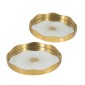 Artekko Tray Διακοσμητικός Δίσκος με Καθρέπτη Πλαστικό Γυαλί Χρυσό (40x40x4.4)cm Σετ/2