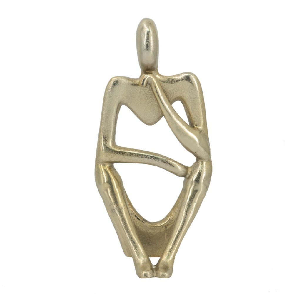 Artekko Figurine Διακοσμητικό Επιτραπέζιο Γλυπτό με Φιγούρα Μεταλλικό Χρυσό