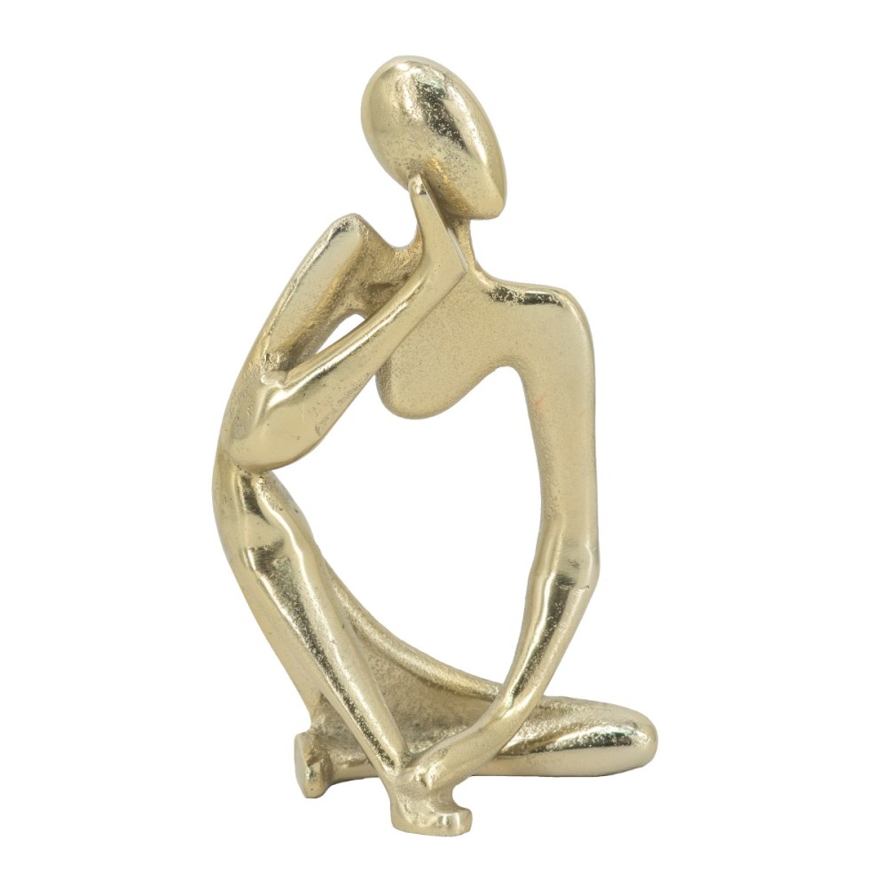 Artekko Figurine Διακοσμητικό Επιτραπέζιο Γλυπτό με Φιγούρα Μεταλλικό Χρυσό
