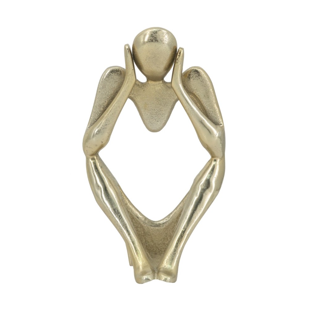 Artekko Figurine Διακοσμητικό Επιτραπέζιο Γλυπτό με Φιγούρα Μεταλλικό Χρυσό (25x10x28)cm