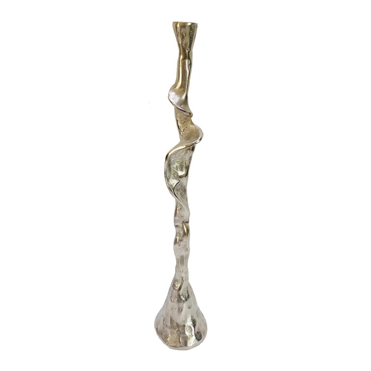 Artekko Branch Κηροπήγιο Μεταλλικό Ασημί (11x11x54)cm