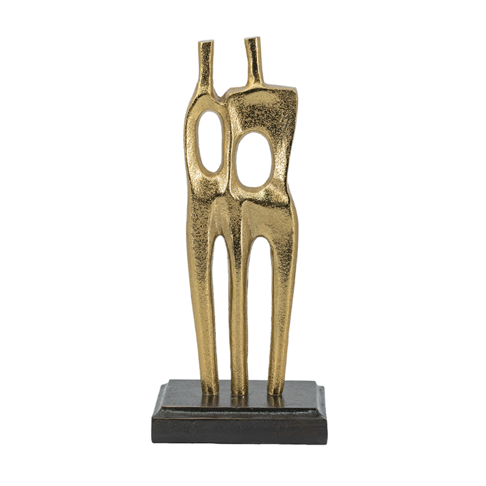 Artekko Figurine Διακοσμητικό Επιτραπέζιο Γλυπτό με Ζευγάρι Μεταλλικό Χρυσό (15.2x10.2x34.9)cm