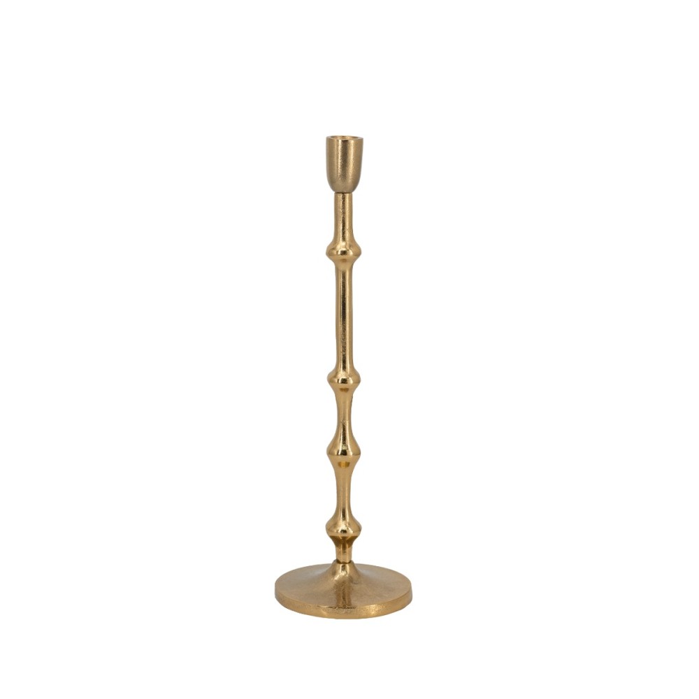 Artekko Nail Χρυσό Μεταλλικό Κηροπήγιο (11.4x11.4x39.4)cm
