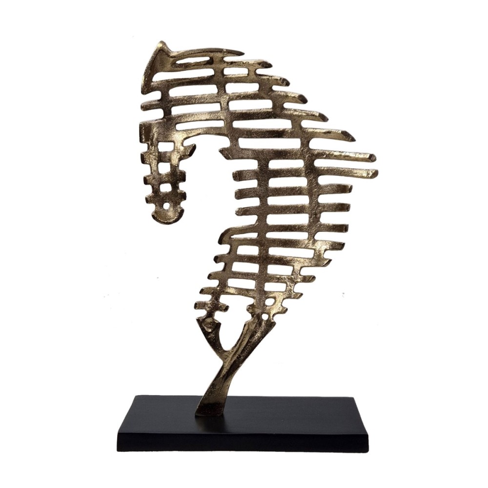 Artekko Figurine Διακοσμητικό με Φιγούρα Αλόγου Μέταλλο Χρυσό Μαύρο (23.5x9.5x35.6)cm