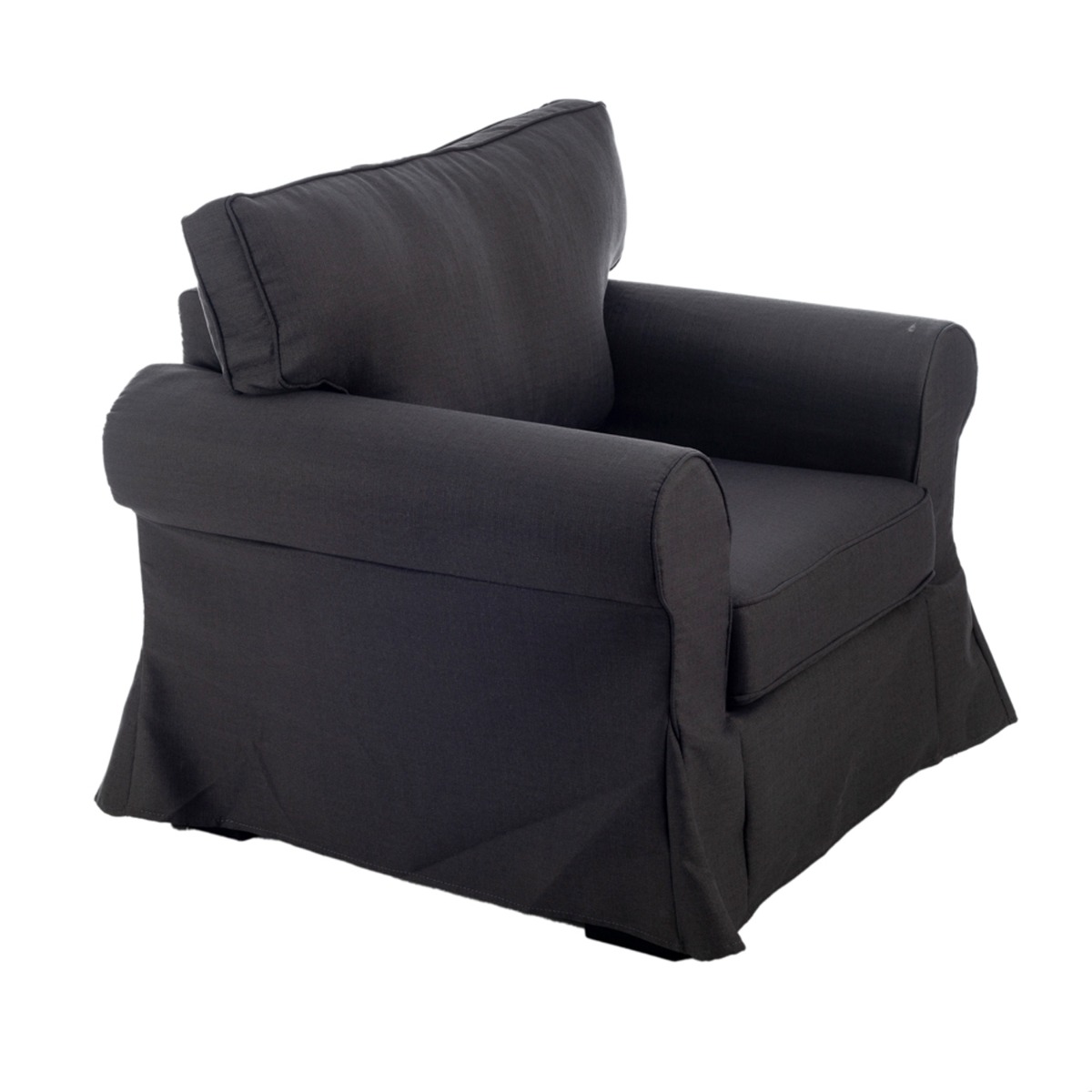 Artekko Village Γκρι Πολυθρόνα με Βαμβακερό Υφασμα (97x85x95)cm