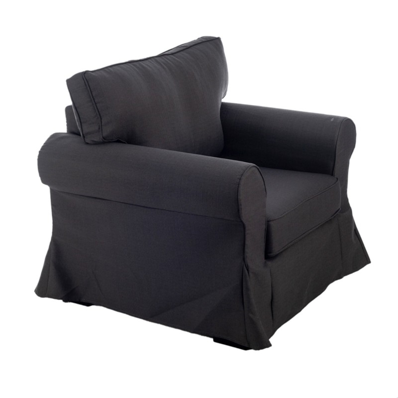 Artekko Village Γκρι Πολυθρόνα με Βαμβακερό Υφασμα (97x85x95)cm