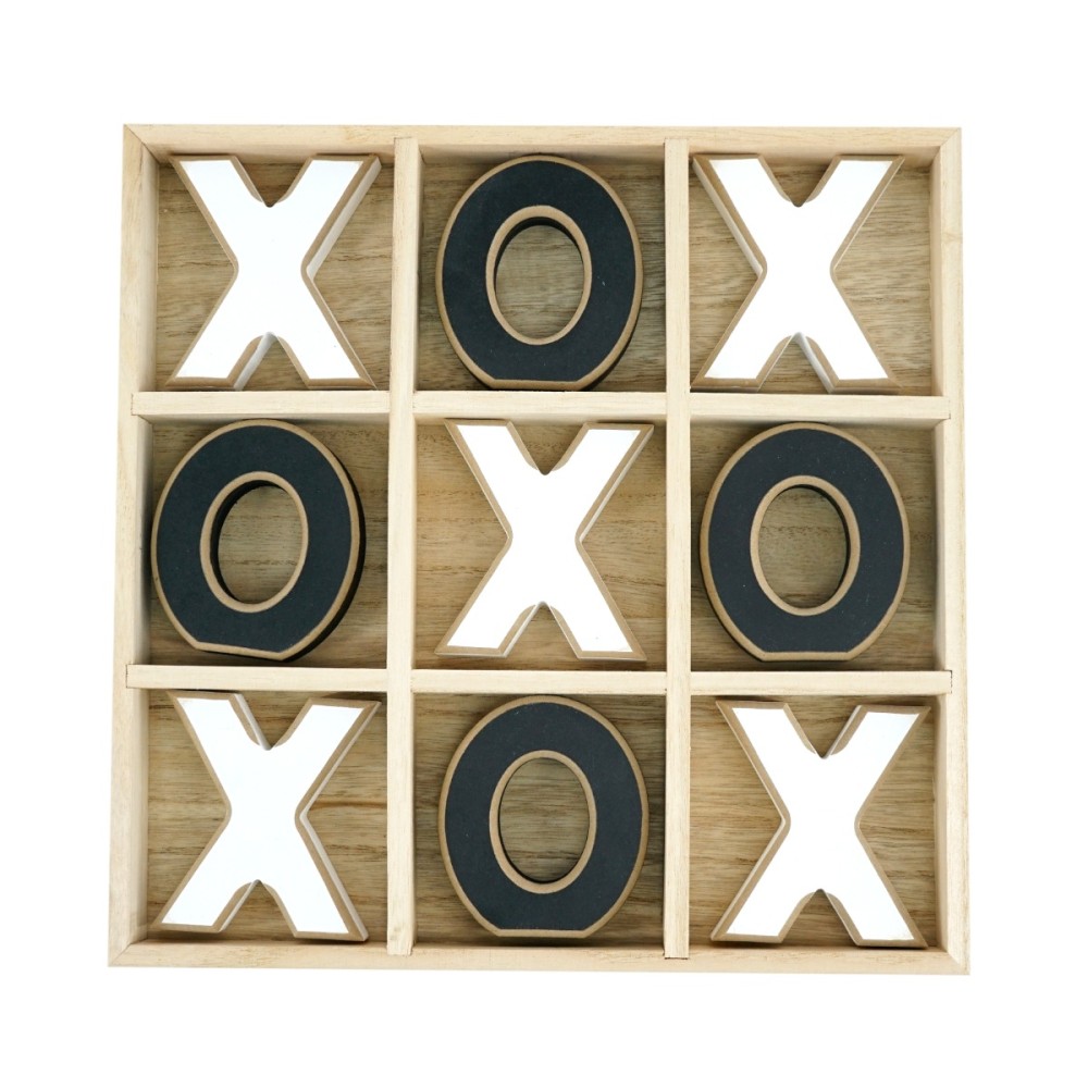 Artekko Tic Tac Toe Διακοσμητική Τρίλιζα MDF Μαύρο (30.4x30.4x3.8)cm Σετ/10