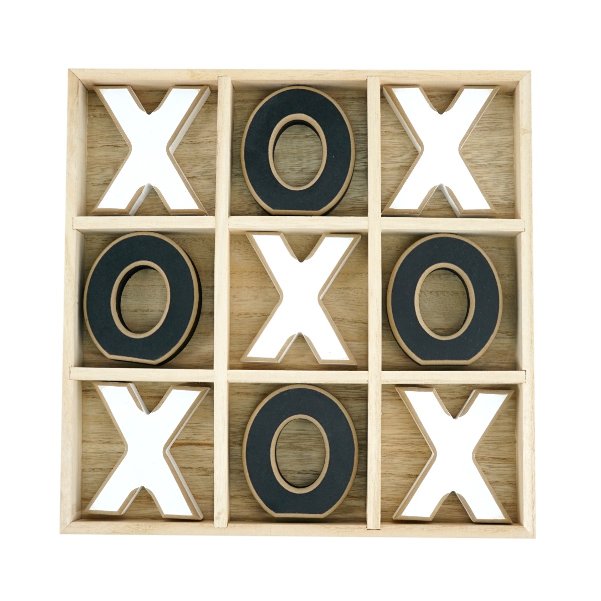 Artekko Tic Tac Toe Διακοσμητική Τρίλιζα MDF Μαύρο (30.4x30.4x3.8)cm Σετ/10