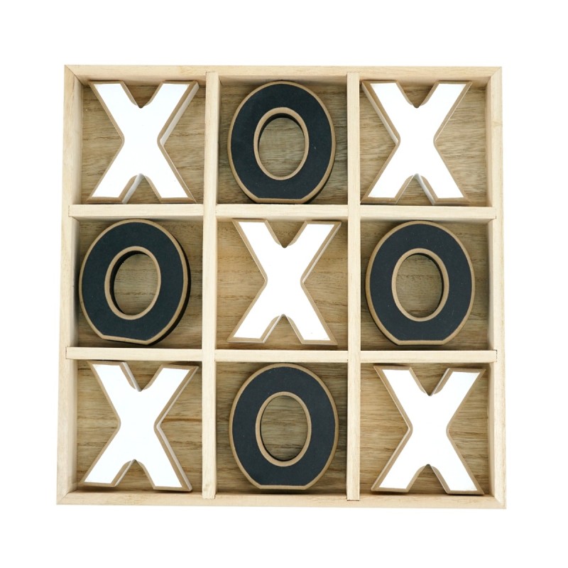 Artekko Tic Tac Toe Διακοσμητική Τρίλιζα MDF Μαύρο (30.4x30.4x3.8)cm Σετ/10