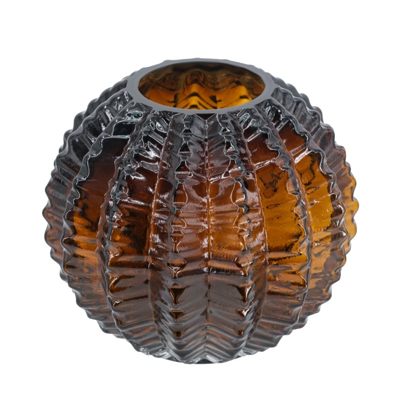 Artekko Briar Amber Καφέ Γυάλινο Βάζο (17x17x15.5)cm