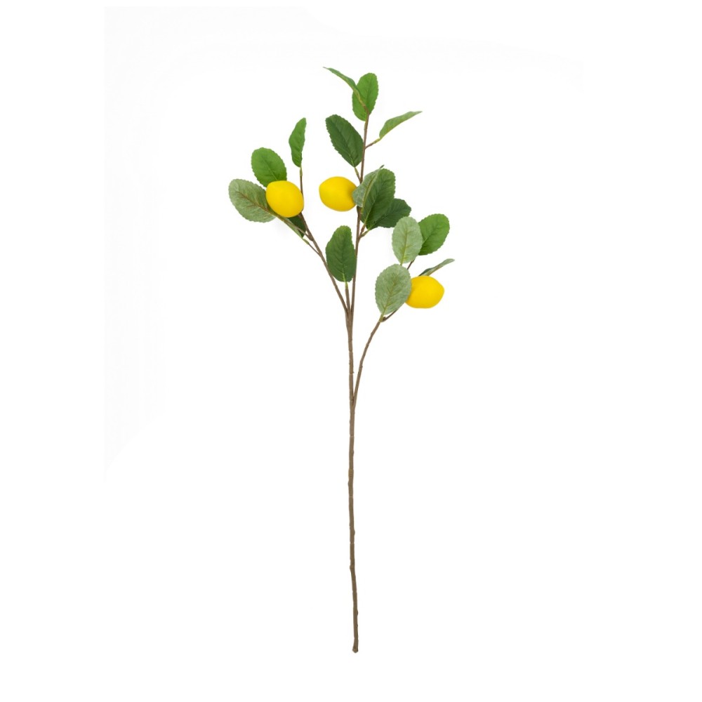 Artekko Faux Lemon Πράσινο Πλαστικό Τεχνητό Κλαδί Λεμονιάς (26x13x85)cm