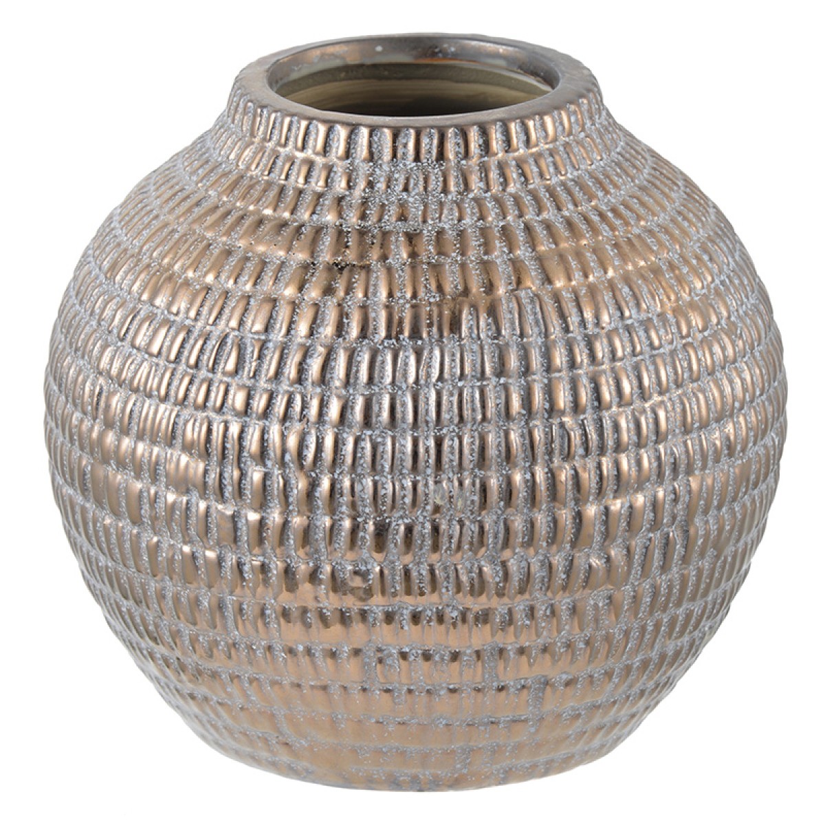 Artekko Tribal Διακοσμητικό Δοχείο Βάζο Κεραμικό Χρυσό (20x20x19)cm