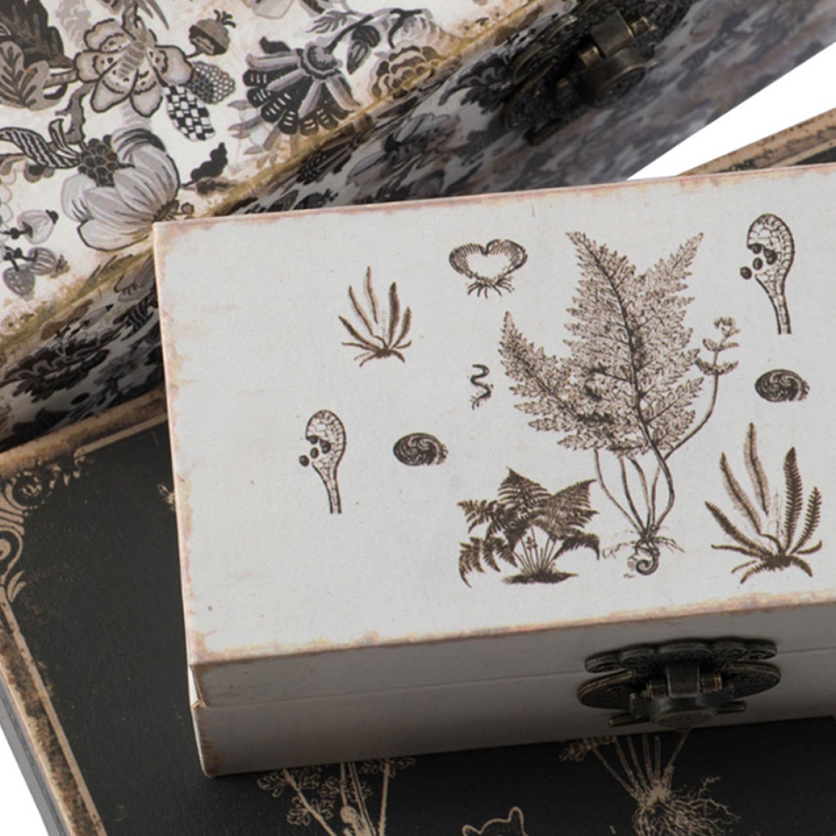 Artekko Box Διακοσμητικό Κουτί Κοσμηματοθήκη MDF Πολύχρωμο (19x31x14)cm Σετ/3