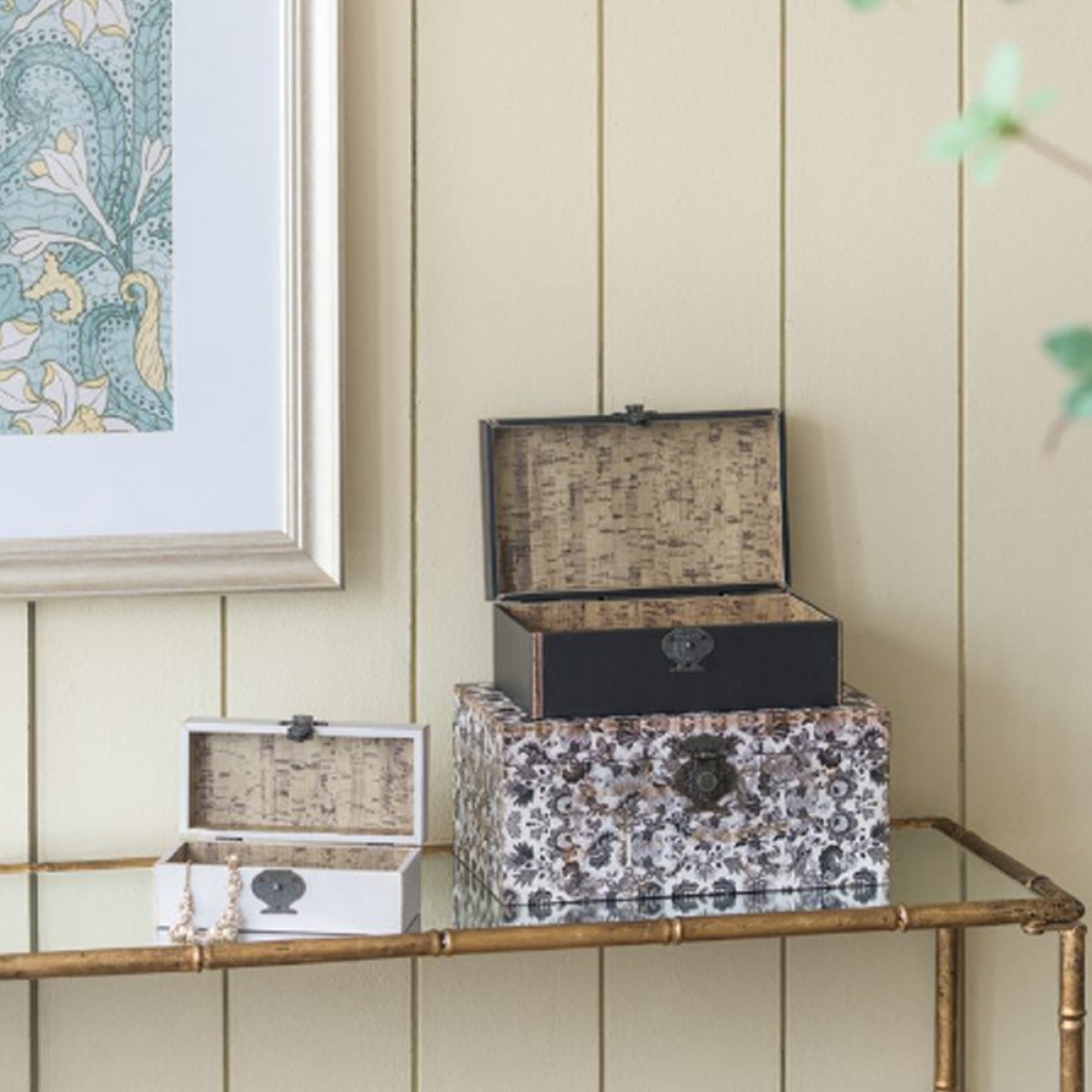 Artekko Box Διακοσμητικό Κουτί Κοσμηματοθήκη MDF Πολύχρωμο (19x31x14)cm Σετ/3